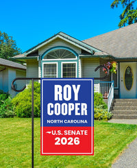 Roy Cooper For North Carolina Senate 2026 Garden Flag, Double Sided, 2026 Senate Flag, Elections Flag, Race Red White & Blue Flag