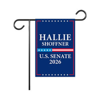 Hallie Shoffner For Arkansas Senate 2026 Garden Flag, Double Sided, 2026 Senate Flag, Elections Flag, Race Red White & Blue Flag