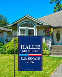 Hallie Shoffner For Arkansas Senate 2026 Garden Flag, Double Sided, 2026 Senate Flag, Elections Flag, Race Red White & Blue Flag