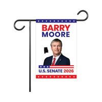 Barry Moore For Alabama Senate 2026 Garden Flag, Double Sided, 2026 Senate Flag, Elections Flag, Race Red White & Blue Flag
