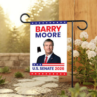 Barry Moore For Alabama Senate 2026 Garden Flag, Double Sided, 2026 Senate Flag, Elections Flag, Race Red White & Blue Flag