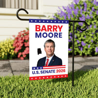Barry Moore For Alabama Senate 2026 Garden Flag, Double Sided, 2026 Senate Flag, Elections Flag, Race Red White & Blue Flag