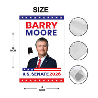 Barry Moore For Alabama Senate 2026 Garden Flag, Double Sided, 2026 Senate Flag, Elections Flag, Race Red White & Blue Flag