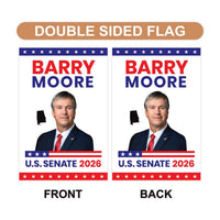 Barry Moore For Alabama Senate 2026 Garden Flag, Double Sided, 2026 Senate Flag, Elections Flag, Race Red White & Blue Flag