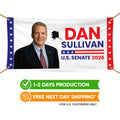 Dan Sullivan For Alaska U.S. Senate Banner Sign, 13 oz Waterproof US Senate Election 2026, Republican Party Vinyl Banner With Metal Grommets