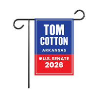 Tom Cotton For Arkansas Senate 2026 Garden Flag, Double Sided, 2026 Senate Flag, Elections Flag, Race Red White & Blue Flag