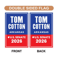 Tom Cotton For Arkansas Senate 2026 Garden Flag, Double Sided, 2026 Senate Flag, Elections Flag, Race Red White & Blue Flag
