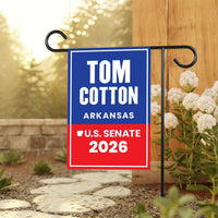 Tom Cotton For Arkansas Senate 2026 Garden Flag, Double Sided, 2026 Senate Flag, Elections Flag, Race Red White & Blue Flag