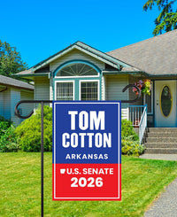 Tom Cotton For Arkansas Senate 2026 Garden Flag, Double Sided, 2026 Senate Flag, Elections Flag, Race Red White & Blue Flag