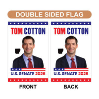 Tom Cotton For Arkansas Senate 2026 Garden Flag, Double Sided, 2026 Senate Flag, Elections Flag, Race Red White & Blue Flag