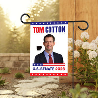 Tom Cotton For Arkansas Senate 2026 Garden Flag, Double Sided, 2026 Senate Flag, Elections Flag, Race Red White & Blue Flag