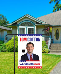 Tom Cotton For Arkansas Senate 2026 Garden Flag, Double Sided, 2026 Senate Flag, Elections Flag, Race Red White & Blue Flag