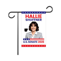 Hallie Shoffner For Arkansas Senate 2026 Garden Flag, Double Sided, 2026 Senate Flag, Elections Flag, Race Red White & Blue Flag