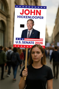 John Hickenlooper For Colorado Senate 2026 Election Sign, Anti-Trump, Political Campaign Sign, Senate Election 2026 Race Poster Sign