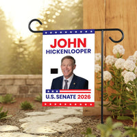 John Hickenlooper For Colorado Senate 2026 Garden Flag, Double Sided, 2026 Senate Flag, Elections Flag, Race Red White & Blue Flag