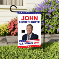 John Hickenlooper For Colorado Senate 2026 Garden Flag, Double Sided, 2026 Senate Flag, Elections Flag, Race Red White & Blue Flag