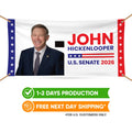John Hickenlooper For Colorado U.S. Senate Banner Sign, 13 oz Waterproof US Senate Election 2026, Democrate Vinyl Banner With Metal Grommets