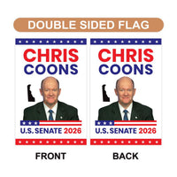 Chris Coons For Delaware Senate 2026 Garden Flag, Double Sided, 2026 Senate Flag, Elections Flag, Anti-Trump Sign, Race Red White Blue Flag