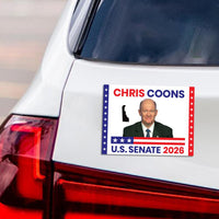 Chris Coons For Delaware Senate 2026 Car Magnet - Vote Chris Coons Vehicle Magnet, Delaware Senate Elections 2026 Magnet - 6" x 4.5"