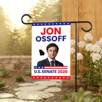 Jon Ossoff For Georgia Senate 2026 Garden Flag, Double Sided, 2026 Senate Flag, Elections Flag, Anti-Trump Sign, Race Red White & Blue Flag