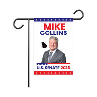 Mike Collins For Georgia Senate 2026 Garden Flag, Double Sided, 2026 Senate Flag, Elections Flag, Anti-Trump, Race Red White & Blue Flag