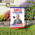 Mike Collins For Georgia Senate 2026 Garden Flag, Double Sided, 2026 Senate Flag, Elections Flag, Anti-Trump, Race Red White & Blue Flag