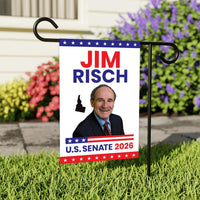 Jim Risch For Idaho Senate 2026 Garden Flag, Double Sided, 2026 Senate Flag, Elections Flag, Republican Sign, Race Red White & Blue Flag
