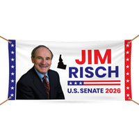 Jim Risch For Idaho U.S. Senate Banner Sign, 13 oz Waterproof US Senate Election 2026, Republican Party Vinyl Banner With Metal Grommets