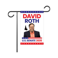 David Roth For Idaho Senate 2026 Garden Flag, Double Sided, 2026 Senate Flag, Elections Flag, Anti-Trump Sign, Race Red White & Blue Flag