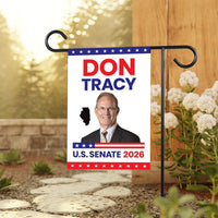 Don Tracy For Illinois Senate 2026 Garden Flag, Double Sided, 2026 Senate Flag, Elections Flag, Race Red White & Blue Flag