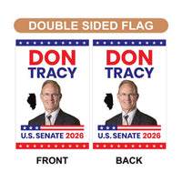Don Tracy For Illinois Senate 2026 Garden Flag, Double Sided, 2026 Senate Flag, Elections Flag, Race Red White & Blue Flag