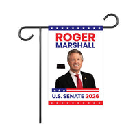 Roger Marshall For Kansas Senate 2026 Garden Flag, Double Sided, 2026 Senate Flag, Elections Flag, Republican, Race Red White & Blue Flag