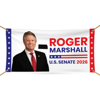 Roger Marshall For Kansas U.S. Senate Banner Sign, 13 oz Waterproof US Senate Election 2026, Republic Party Vinyl Banner With Metal Grommets