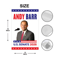 Andy Barr For Kentucky Senate 2026 Garden Flag, Double Sided, 2026 Senate Flag, Elections Flag, Race Red White & Blue Flag