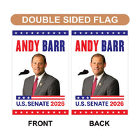 Andy Barr For Kentucky Senate 2026 Garden Flag, Double Sided, 2026 Senate Flag, Elections Flag, Race Red White & Blue Flag