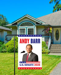 Andy Barr For Kentucky Senate 2026 Garden Flag, Double Sided, 2026 Senate Flag, Elections Flag, Race Red White & Blue Flag