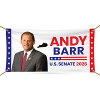 Andy Barr For Kentucky U.S. Senate Banner Sign, 13 oz Waterproof US Senate Election 2026, Senate Vinyl Banner With Metal Grommets