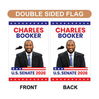 Charles Booker For Kentucky Senate 2026 Garden Flag, Double Sided, 2026 Senate Flag, Elections Flag, Race Red White & Blue Flag