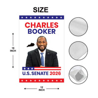 Charles Booker For Kentucky Senate 2026 Garden Flag, Double Sided, 2026 Senate Flag, Elections Flag, Race Red White & Blue Flag