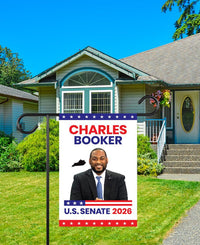 Charles Booker For Kentucky Senate 2026 Garden Flag, Double Sided, 2026 Senate Flag, Elections Flag, Race Red White & Blue Flag