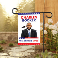 Charles Booker For Kentucky Senate 2026 Garden Flag, Double Sided, 2026 Senate Flag, Elections Flag, Race Red White & Blue Flag
