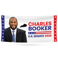 Charles Booker For Kentucky U.S. Senate Banner Sign, 13 oz Waterproof US Senate Election 2026, Senate Vinyl Banner With Metal Grommets