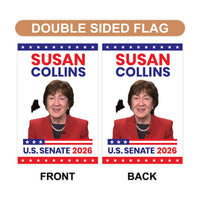 Susan Collins For Maine Senate 2026 Garden Flag, Double Sided, 2026 Senate Flag, Elections Flag, Race Red White & Blue Flag