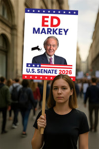 Ed Markey For Massachusetts Senate 2026 Election Sign, Anti-Trump Sign, Political Campaign Sign, Senate Election 2026 Race Poster Sign