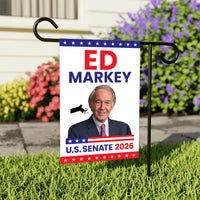 Ed Markey For Massachusetts Senate 2026 Garden Flag, Double Sided, 2026 Senate Flag, Elections Flag, Anti-Trump, Race Red White & Blue Flag