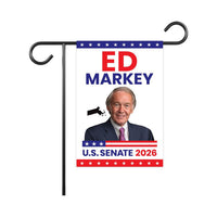 Ed Markey For Massachusetts Senate 2026 Garden Flag, Double Sided, 2026 Senate Flag, Elections Flag, Anti-Trump, Race Red White & Blue Flag
