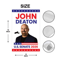 John Deaton For Massachusetts Senate 2026 Garden Flag, Double Sided, 2026 Senate Flag, Elections Flag, Republic, Race Red White & Blue Flag