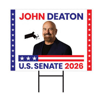 John Deaton For Massachusetts Senate 2026 Yard Sign, Corrugated Plastic Senate Elections, Race Red White & Blue Yard Sign with Metal H-Stake