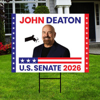 John Deaton For Massachusetts Senate 2026 Yard Sign, Corrugated Plastic Senate Elections, Race Red White & Blue Yard Sign with Metal H-Stake