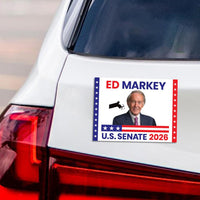 Ed Markey For Massachusetts Senate 2026 Car Magnet - Vote Ed Markey Vehicle Magnet, Massachusetts Senate Elections 2026 Magnet - 6" x 4.5"